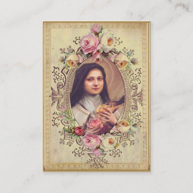 Chaplet des heiligen Karten-Gebets St. Therese Visitenkarte (Vorderseite)