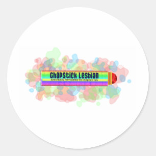 Chapstick Lesbe Runder Aufkleber