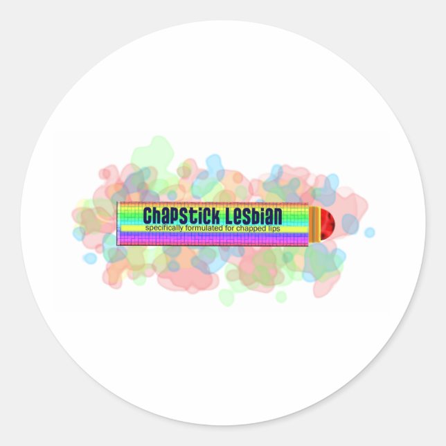 Chapstick Lesbian Runder Aufkleber (Vorderseite)