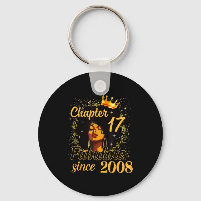 Chapter 17 Fabulous Since 2008 17th Birthday Women Schlüsselanhänger (Vorderseite)