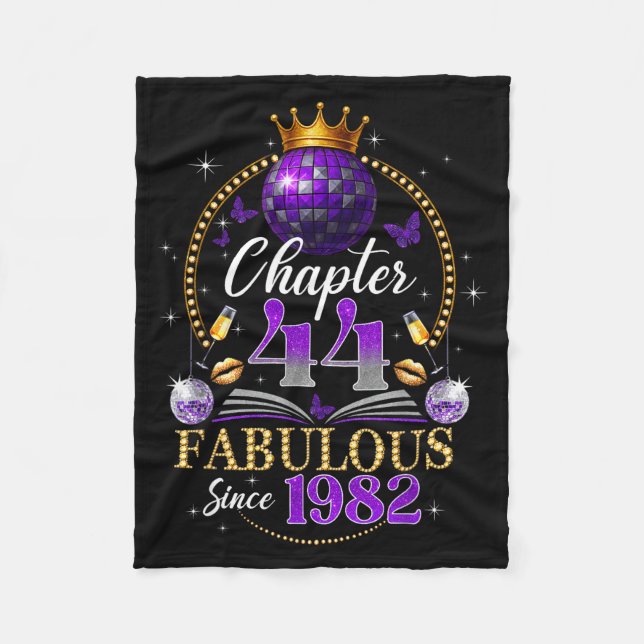 Chapter 44 Since 1982 Purple Disco Ball 44th Birth Fleecedecke (Vorderseite)