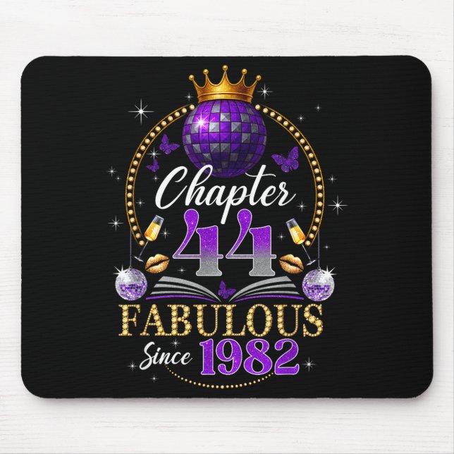Chapter 44 Since 1982 Purple Disco Ball 44th Birth Mousepad (Vorne)