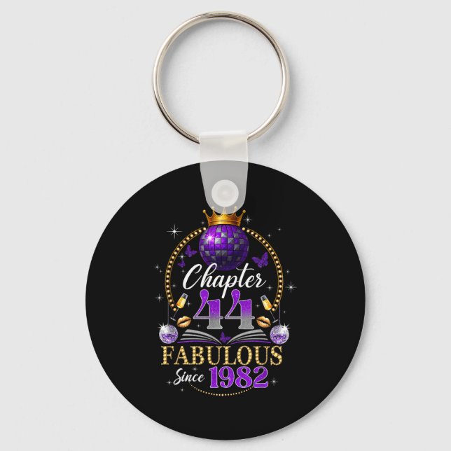 Chapter 44 Since 1982 Purple Disco Ball 44th Birth Schlüsselanhänger (Vorderseite)