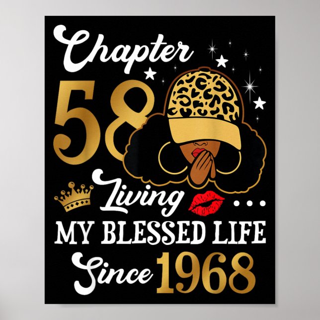 Chapter 58 Living My Blessed Life Since 1968 Afro  Poster (Vorne)