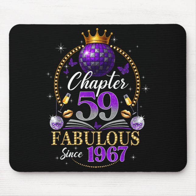 Chapter 59 Since 1967 Purple Disco Ball 59th Birth Mousepad (Vorne)