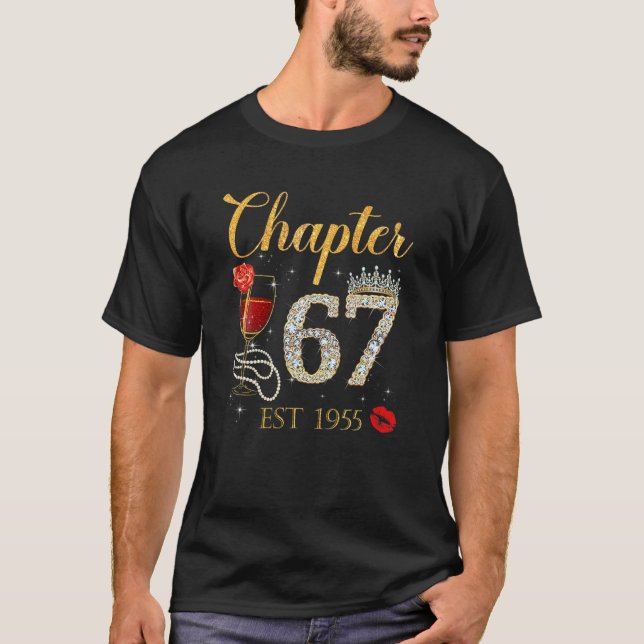 Chapter 67 Years EST 1955 67Th Birthday Red Rose W T-Shirt (Vorderseite)