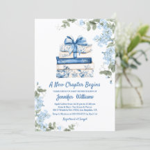 chapter begins, blue bow books floral baby shower 