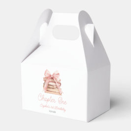 Chapter One Pink Bow Books 1st Birthday Party Geschenkschachtel