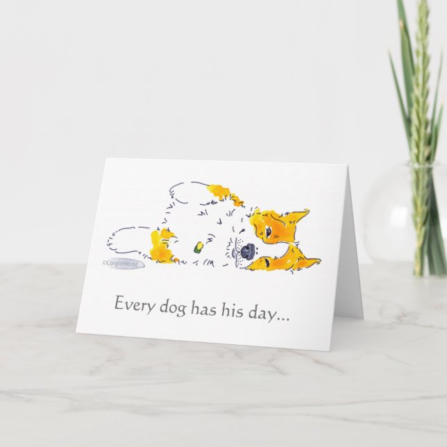 Chaque chien a sa carte de corgi de jour (Devant)