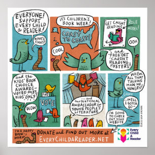 Chaque enfant un lecteur affiche de la bande dessi