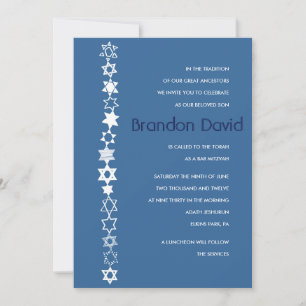 CHAQUE ÉTOILE EST UNE Invitation Bat mitzvah Bar U