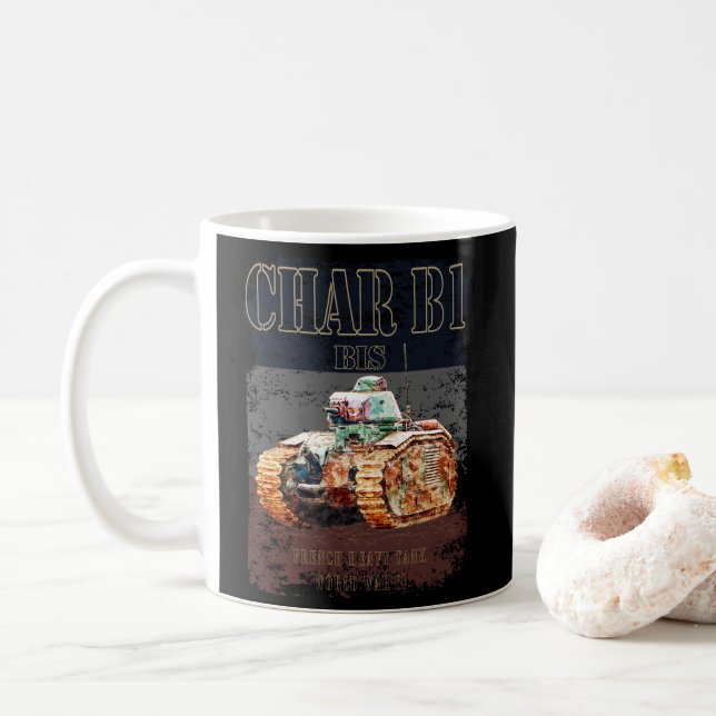 Char B1 Bis Französischer Schwertank des Zweiten W Kaffeetasse (Mit Donut)