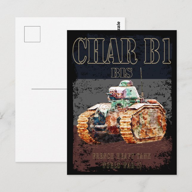 Char B1 Bis Französischer Schwertank des Zweiten W Postkarte (Vorne/Hinten)