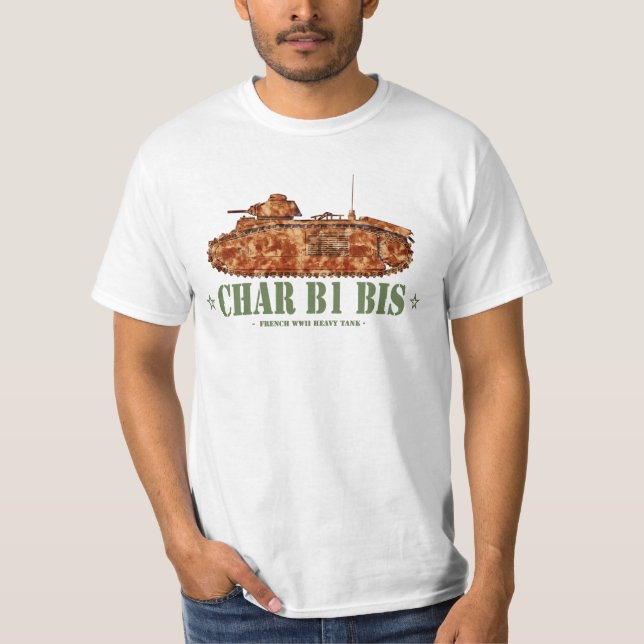 Char B1 bis Zweiter Weltkrieg französischer schwer T-Shirt (Vorderseite)