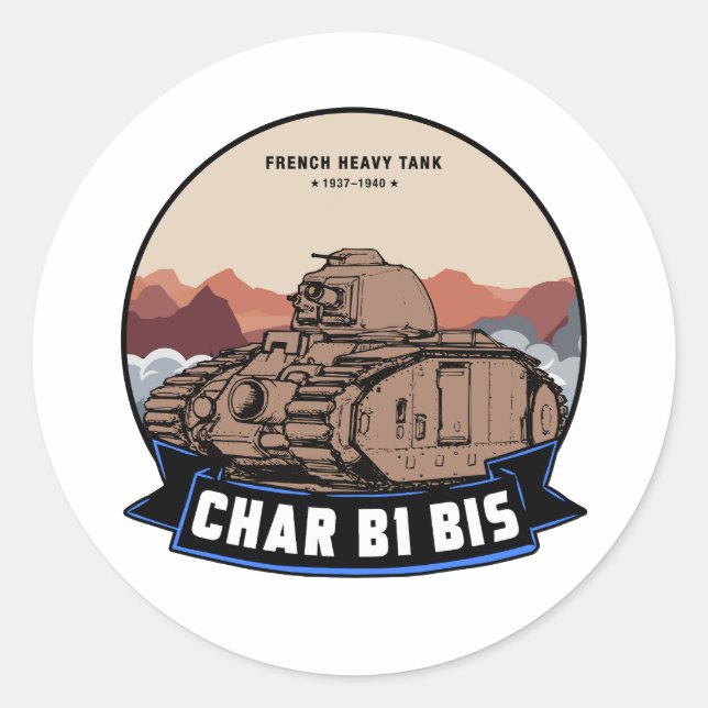 CHAR B TANK RUNDER AUFKLEBER (Vorderseite)