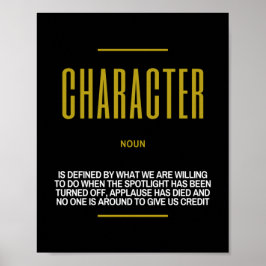 Character Definition Quote Poster
