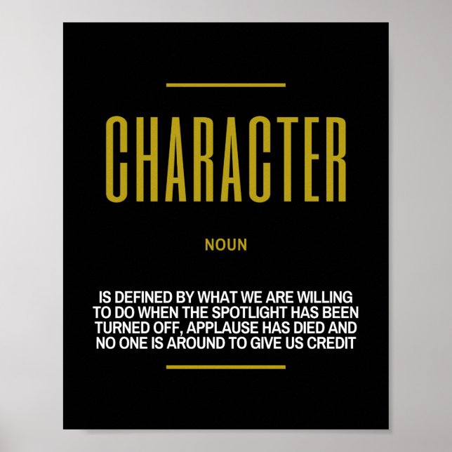Character Definition Quote Poster (Vorne)