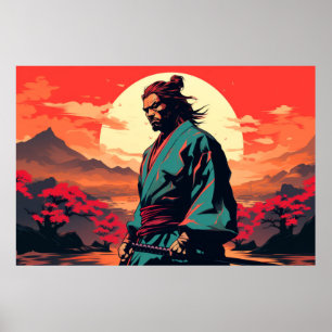 Charakter Japan Warrior Samurai Portrait Poster