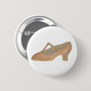 Charakter Tan T-Strap Dance Shoe Geburtstagsparty Button