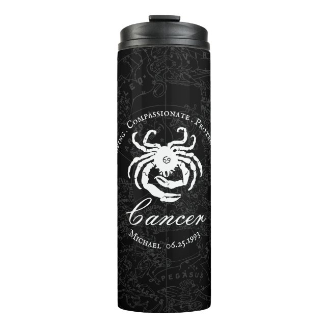 Charakteristika eines schwarzen Zodiakarzinoms Thermosbecher (Vorderseite)