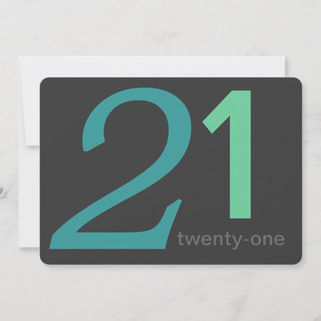 Charbon et Blue Custom Invitation 21e anniversaire (Devant)