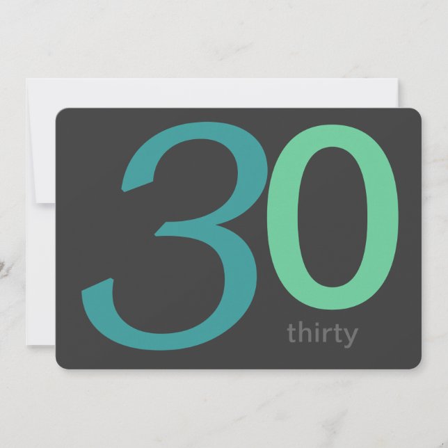 Charbon et Blue Custom Invitation 30e anniversaire (Devant)