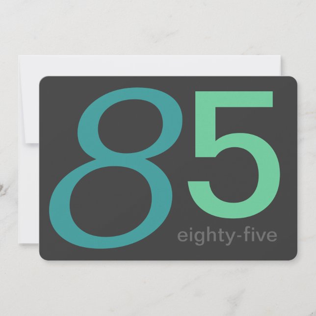 Charbon et Blue Custom Invitation 85e anniversaire (Devant)