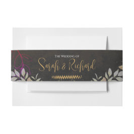 Charcoal Black & Gold Luxe Velvet Luxus Hochzeit Einladungsbanderole