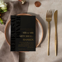 Charcoal Black & Gold Typografy Probe Dinner