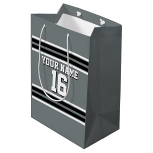 Charcoal Black Whit Team Jersey Name Mittlere Geschenktüte