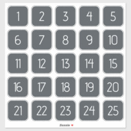 Charcoal Customizable Square Number Stickers  Aufkleber