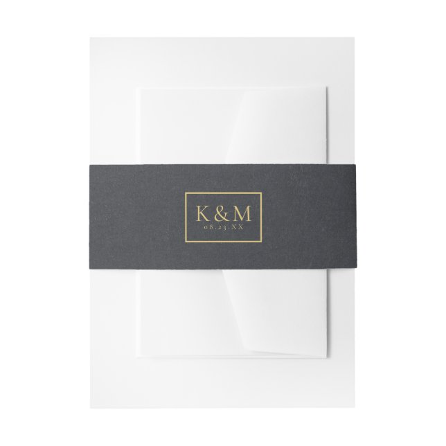 Charcoal Gold Texture ID988 Einladungsbanderole (Vorderseite Beispiel)