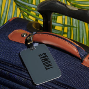 Charcoal Graue Personalisierte Minimalistische Bez Gepäckanhänger