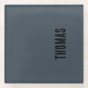 Charcoal Graue Personalisierte Minimalistische Bez Glasuntersetzer
