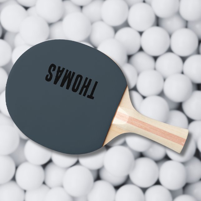 Charcoal Graue Personalisierte Minimalistische Bez Tischtennis Schläger (Von Creator hochgeladen)