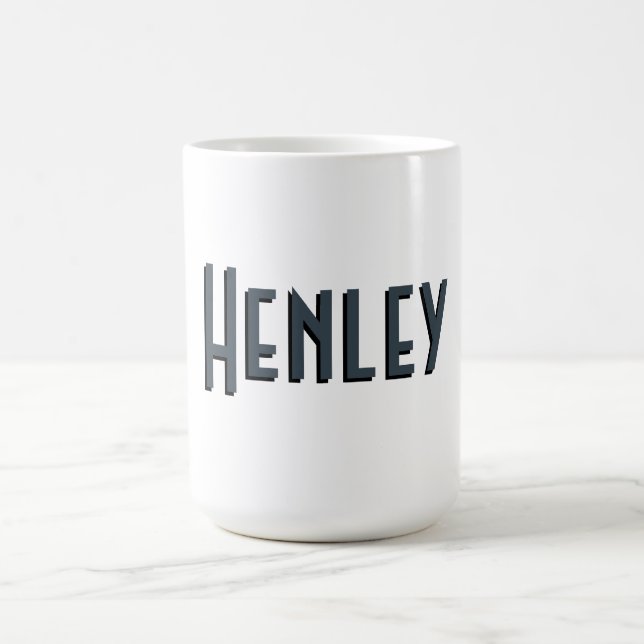 Charcoal Gray 3D Minimalistisch Modern Name Kaffeetasse (Mittel)