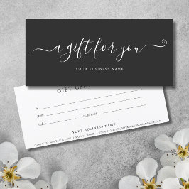 Charcoal Gray Business Gift Certificate Elegante