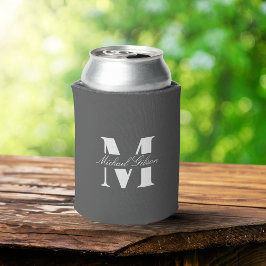Charcoal Gray | Custom Monogram Wedding Groomsmen  Dosenkühler