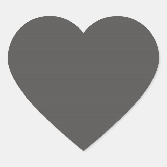 Charcoal Gray Heart Sticker (Vorderseite)