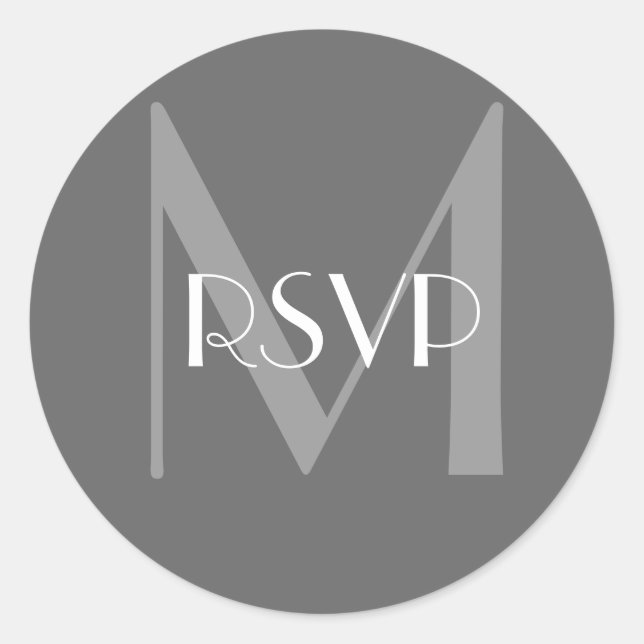 Charcoal Gray Monogram M UAWG Siegel Runder Aufkleber (Vorderseite)