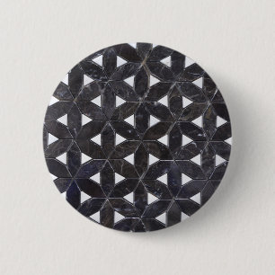 Charcoal Gray Mosaic Blume des Lebensverlaufs Button