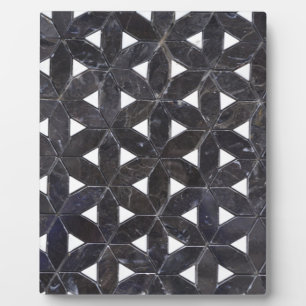 Charcoal Gray Mosaic   Blume des Lebensverlaufs Fotoplatte