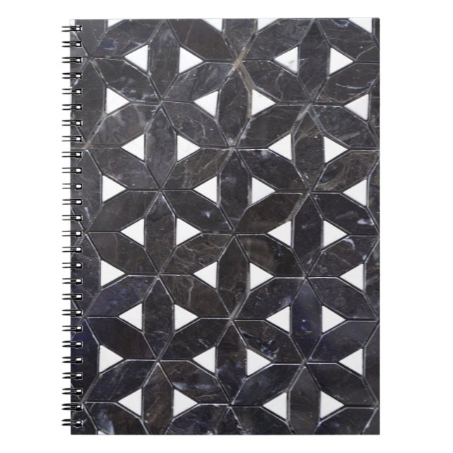 Charcoal Gray Mosaic | Blume des Lebensverlaufs Notizblock (Vorderseite)