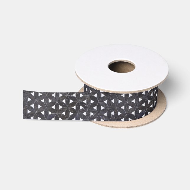 Charcoal Gray | Mosaik | Blume des Lebens Satinband (Spule)