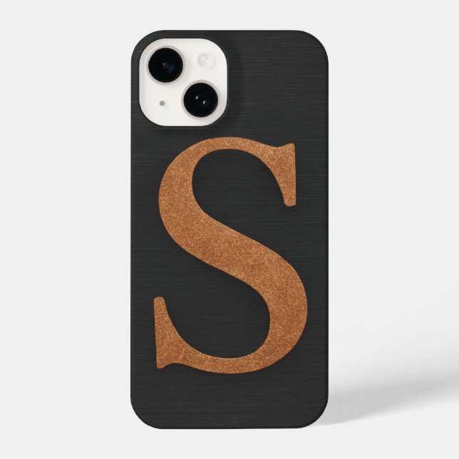 “Charcoal Gray Phone Cover with Center Trendy iPhone 14 Hülle (Rückseite)