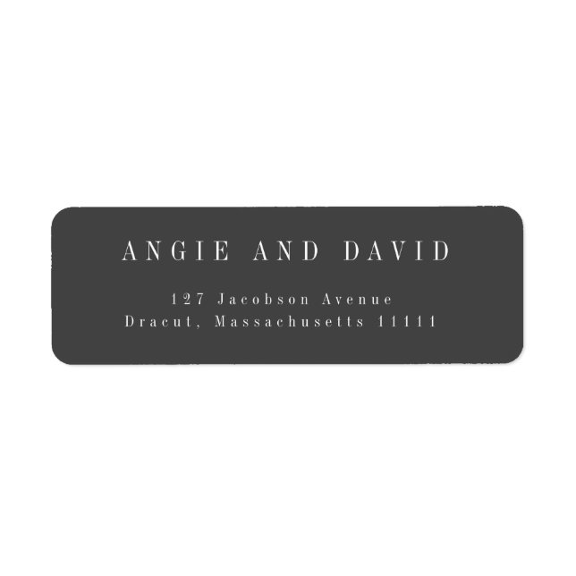 Charcoal Gray Simple Return Address Label (Vorne)