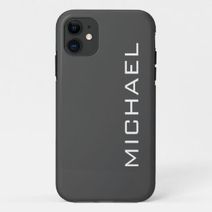 Charcoal Gray Solid Color Minimalistischer Name Case-Mate iPhone Hülle