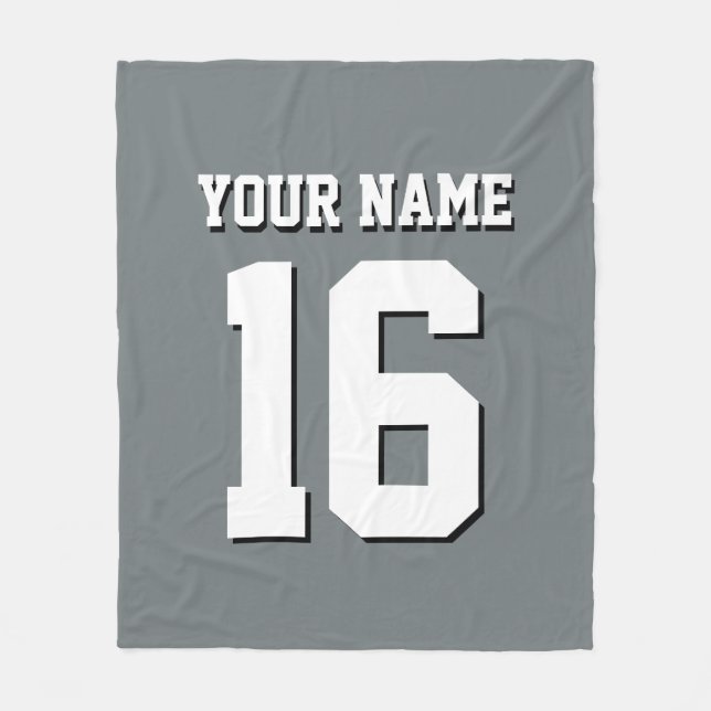 Charcoal Gray Sports Jersey Team Jersey Fleecedecke (Vorderseite)
