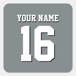 Charcoal Gray Sports Jersey Team Jersey Quadratischer Aufkleber