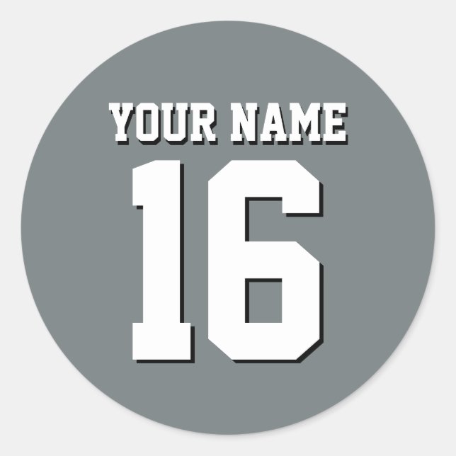 Charcoal Gray Sports Jersey Team Jersey Runder Aufkleber (Vorderseite)